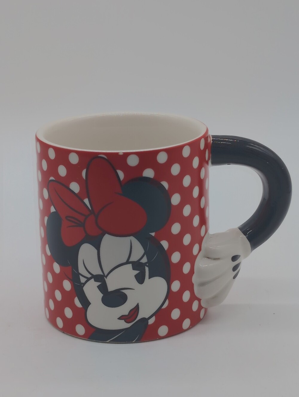 Minnie Mouse Polka Dot Ceramic Mug Hand On Hip Handle